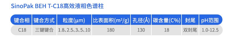 SinoPak BEH T-C18高效液相色譜柱